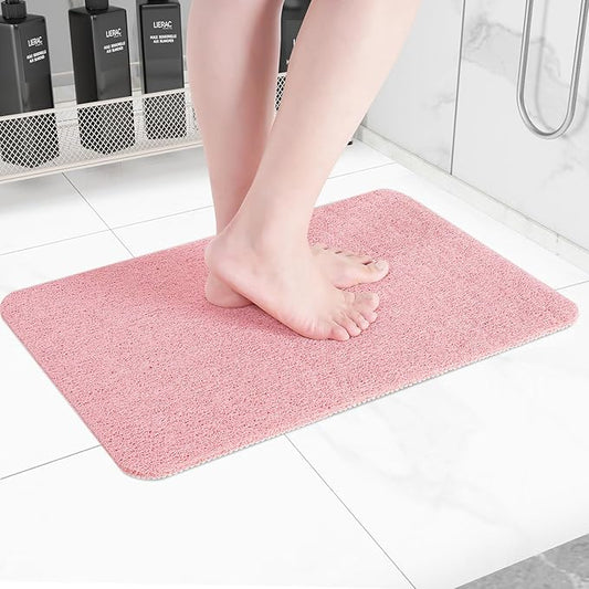 Hargiis Non-Slip Bathtub Mat, Anti Slip Shower Mat, Fast Drying Bathtub Mats, Foot Scrubber Mat, Anti Slip Mat for Tub, Floor, Bathroom, Kitchen, Home, Hotel (Pink 24"×16")