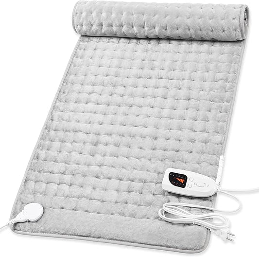 Deepsoon Heating Pad,Electric Heating Pads for Back,Neck,Moist Heating Pad for Abdomen Shoulder Knee Legs,Dry/Moist Heat&Auto Shut Off,Mother's Day Birthday for Men and Women,Light Gray,40x20 Inch