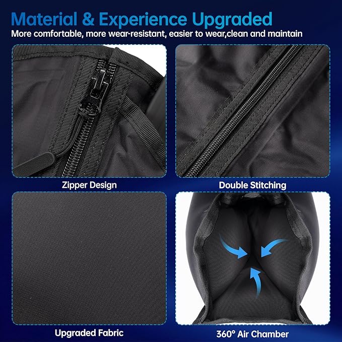 Air Leg Compression Massager Pro with Heat for Circulation and Pain Relief, Leg Recovery Compression System for Fast Recovery of Foot, Calf and Thigh, Relieve Edema, Reduce Muscle Fatigue