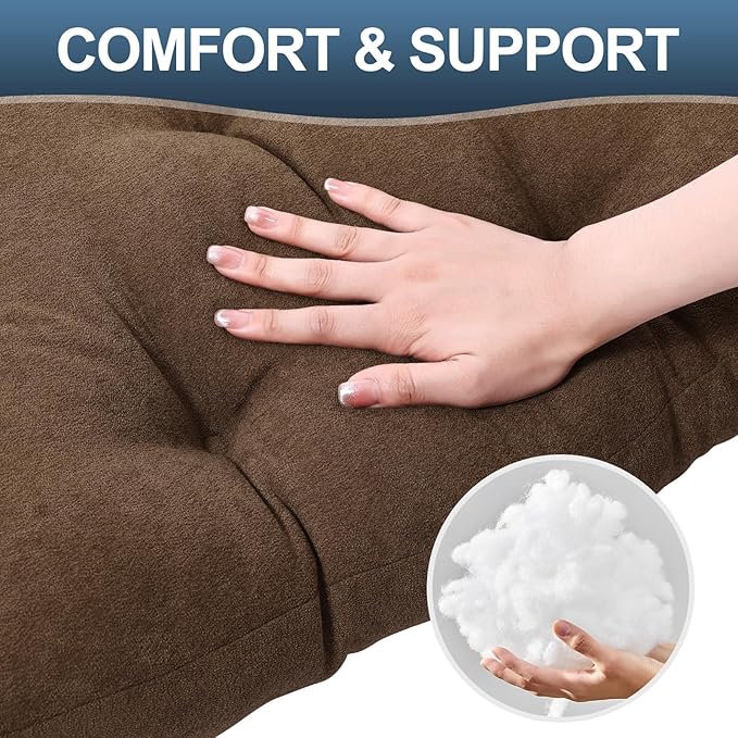 TANYOO Back Pillow for Recliner Lumbar Support Pillow Soft and Fluffy Back Support Cushion Thick Lumbar Cushion for Chairs, Recliners,Sofa, Couch and Bed for Pain Relief Brown