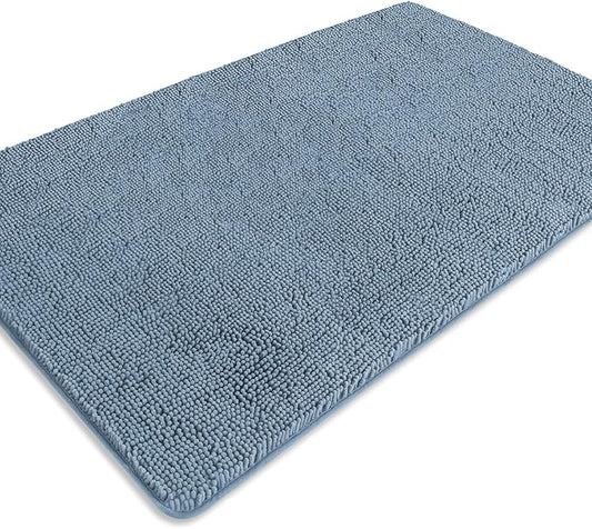 Bathroom Rugs 36 x 60 Inch – Extra Large Bath Mat | Absorbent and Washable Thick Chenille Bath Rugs Non-Slip Runner Rug for Bathroom, Shower, Tub(Blue)