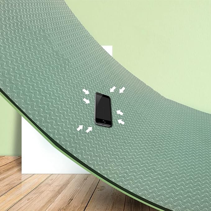 Yoga Mat 1/3" (8mm) Thick Non-Slip, Women Men Fitness & Exercise Mat, 72"Lx24"W Eco-Friendly TPE Workout Mat with Carrying Strap for Yoga, Pilates, Home Gym, Floor Exercises