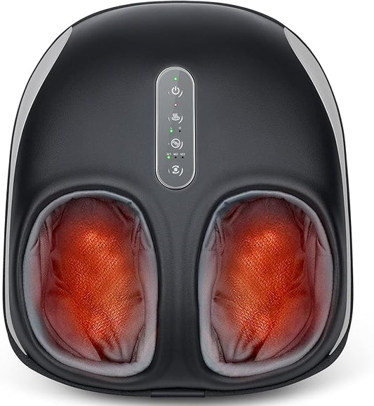 Nekteck Foot Massager Machine with Heat, Shiatsu Feet Massage for Plantar Fasciitis & Neuropathy, HSA Eligible Massage Tools, 360° Air Compression & Deep Kneading Therapy, Relaxing Gifts for Mom Dad