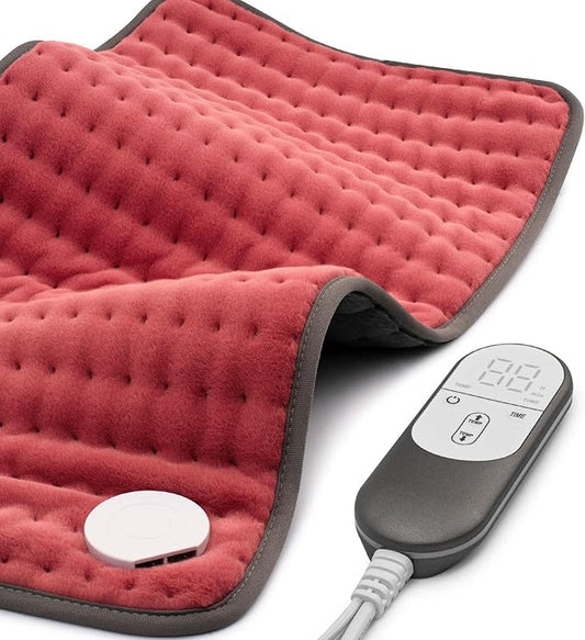 VALGELUIK Heating Pad for Back, Neck & Shoulder Pain Relief – 12"x24" Electric Heat Pad, Auto-Off, Machine Washable, Moist/Dry Heat Options – Thoughtful Mother's Day Gifts for Mom, Dad, Women & Men