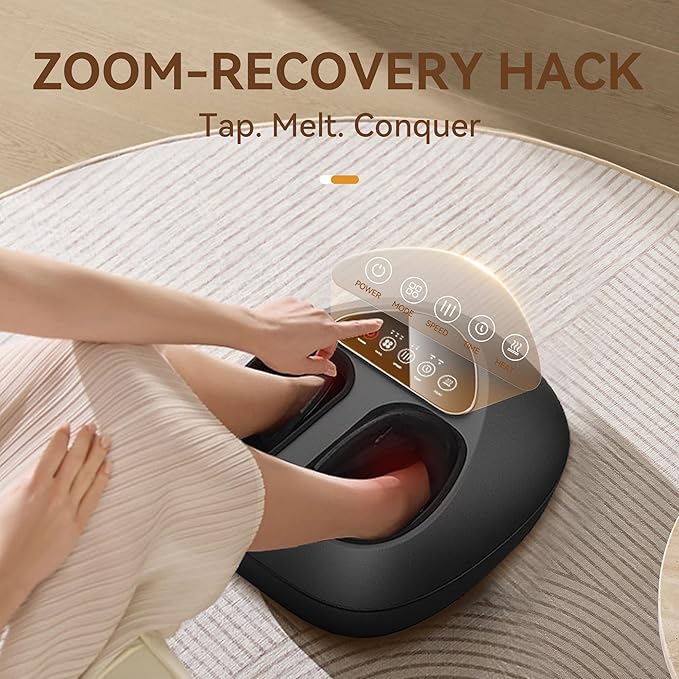 Shiatsu Foot Massager Machine - Toasty Toes Heaven! Heat Surge Technology for Couch Potatoes & Workaholics, Deep Kneading Therapy, Ergonomic Contoured Design