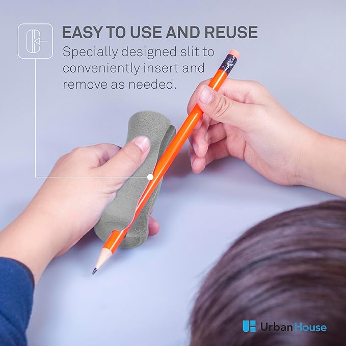 Soft Foam Pencil Grip for Kids and Adults, Open Slip Easy Insert Pen Paint Brush Holder for Right-Handed and Left-Handed Use