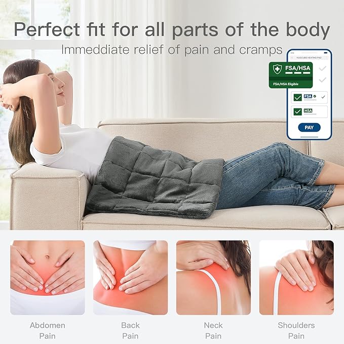 Weighted Heating pad XL 17''x33'' fsa Eligible Items only List hsa Store Eligible Items only Heating Pads Large Heated pad for Back for Mom Dad
