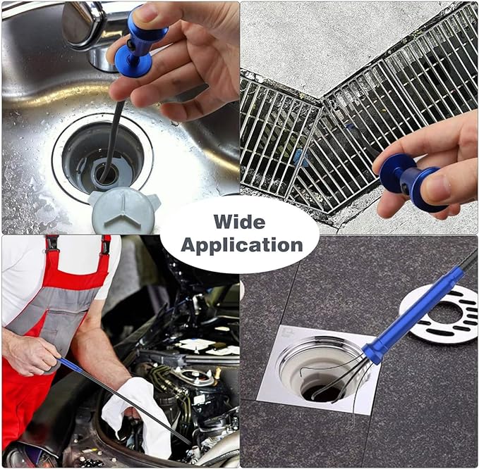 Housolution Grabber Tool Magnetic Four-claw Picker, Bendable Hose Reacher Pickup Sweeper with LED Lights, Flexible Long Handy Reaching Assist Tool for Litter Pick/Home Sink/Drain, Grabber Reacher Tool