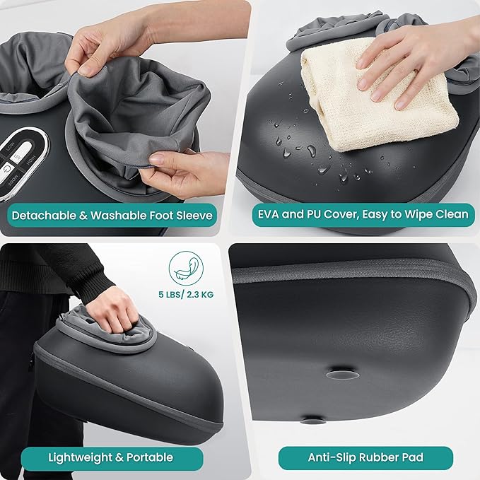 Nekteck Shiatsu Foot Massager with Heat [2026 Upgraded], 3 Modes Deep Kneading Therapy Air Compression, Feet Massage for Plantar Fasciitis, Relaxation Gifts for Men Women Mom Dad Birthday Mother's Day