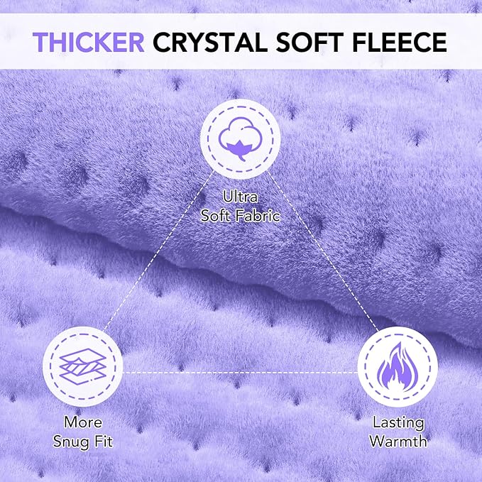 Heating Pad for Back Pain Relief - 33"x17" Extra Large Electric Heat Pad,6 Heat Settings &4 Auto Off, Machine Washable,Overheat Protection,for Shoulders,Neck,Period Cramps,Gifts for Women Mom [Purple]