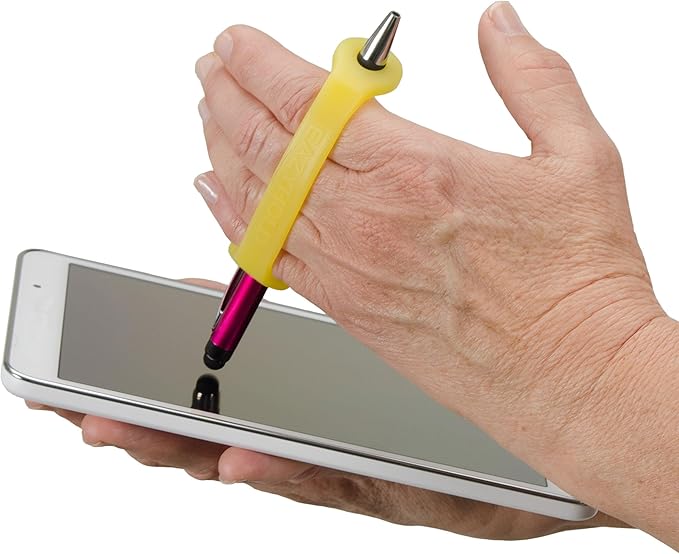 EaZyHold Art Pack - Silicone Adaptive Universal Cuff for Hand Grip Support, Daily Living Mobility Aid, Secure Hold on Pencils, Paint Brushes, Markers, Makeup - 4 Pack