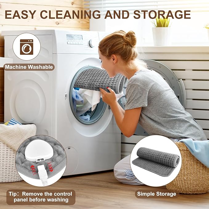 Moist Dry Heat Options, XL Electric Heating Pads, 9 Heat Settings, Machine Washable, Auto-Off