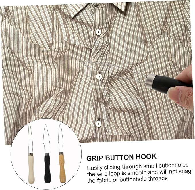 COLLBATH 3Pcs Assist Device Tool Quick Button for Shirts Coats Zippers for Seniors and Individuals with Dexterity