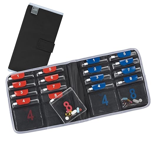 Lewis N. Clark Travel Pill Organizer, Portable Pill Case, Daily Pill Box to Hold Vitamins, Medication, Prescriptions, Or Medicine Storage for Pocket Purse