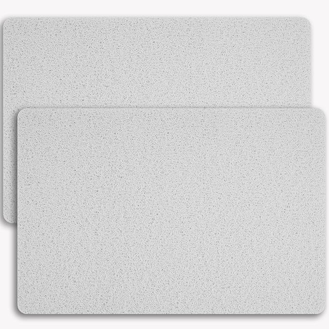 Hargiis Non-Slip Bathtub Mat, 2 Pack Anti Slip Shower Mat, Fast Drying Bathtub Mats, Foot Scrubber Mat, Anti Slip Mat for Tub, Floor, Bathroom, Kitchen, Home, Hotel (White 24"×16"+24"×16")