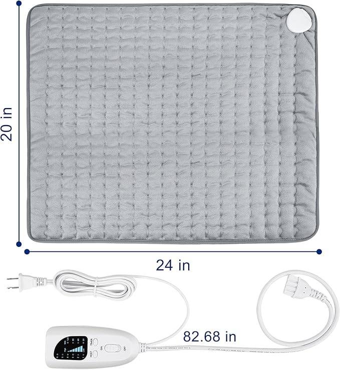 24"x20" Electric Heating pad for Back Neck Shoulder Knee Arms Legs- Electric Heat Pads with 6 Heat Settings & Auto Shut Off &Dry/Moist Heat Heating Pad for Birthday Mother Father Girl Men Women