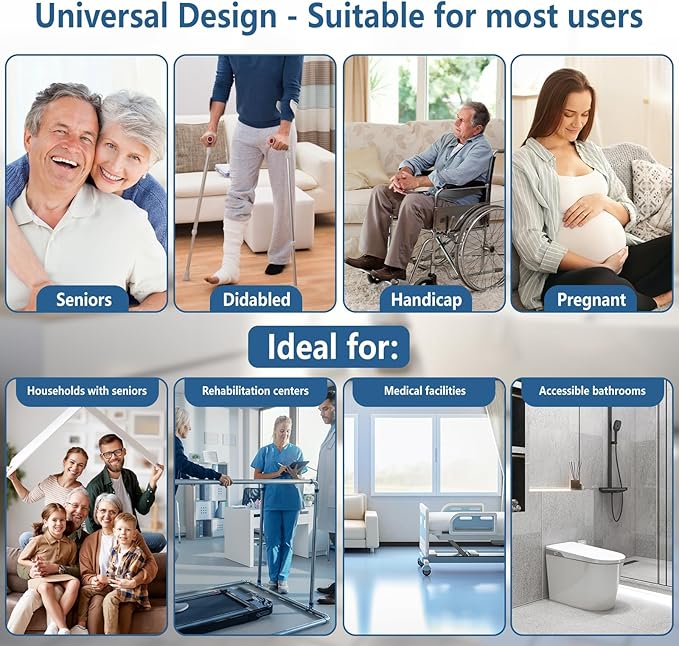 FSA&HSA Eligible Toilet Seat Risers with Footrests, Adjustable Height/Width Raised Toilet Seat with Handles, Fit Any Toilet Riser Heavy Duty Up to 500lbs, for Elderly, Handicap, Elevated, Pregnant