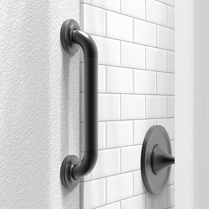 1-1/4" Knurled Grab Bar, ADA Compliant Bath Safety Shower Handrail, Bathroom Mobility Aid Handle for Seniors and Disabled, Heavy Duty 500lbs Support