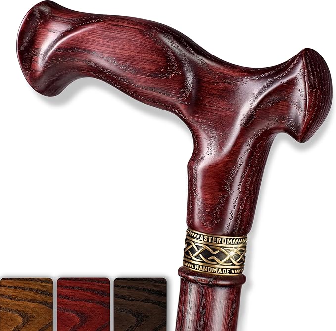 Asterom Handcrafted Canes for Men - Ergonomic, Stylish, Wooden Walking Cane for Men, Cool Walking Sticks for Seniors