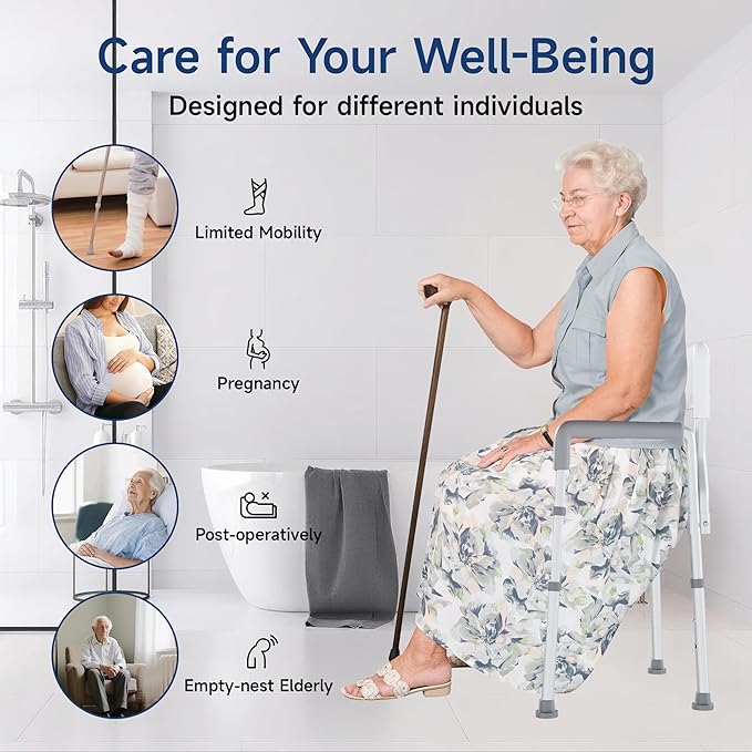 Bedside Commode, Toilet Seat Risers for Seniors, Raised Toilet Seat with Handles, Width and Height Adjustable Raised Toilet Seat with Handles for Elderly