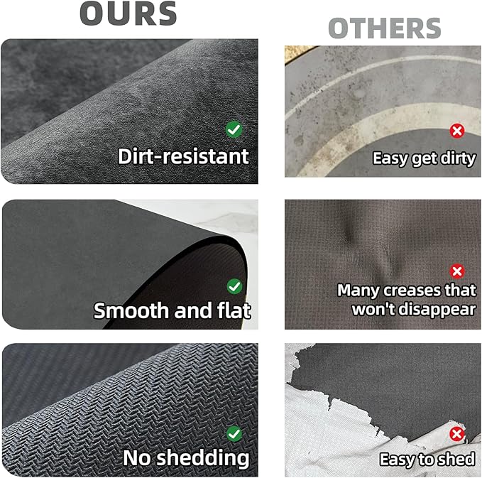 TYUU Bath Mat, Bathroom Rugs Non Slip Washable Thin Absorbent Quick Dry Bath Mat Fits Under Door Bathroom Floor Mat Perfect for Bath, Shower, or Sink 24"x70" Dark Grey