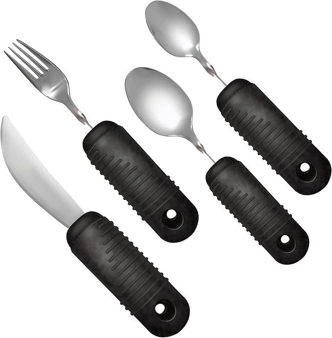 Rehabilitation Advantage Easy Grip Utensil Set with Weighted Built-up Handles