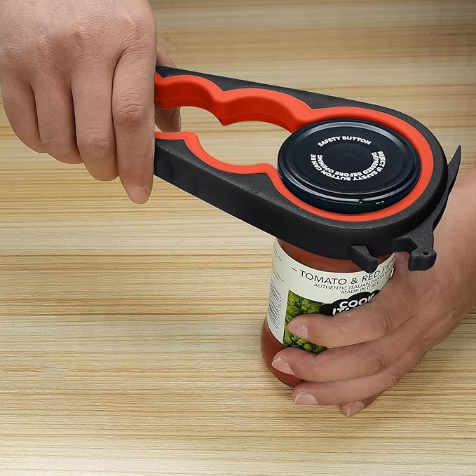 Otstar Latest Jar Opener for Seniors with Arthritis, Weak Hands, Multi-function Bottle Opener with Non Slip Rubber Jar Opener Gripper Pad and Corkscrew Wine Opener