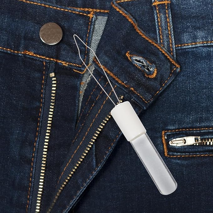 Operitacx Button Pulling Assistance Tool and Zipper Puller One-Hand Button Hook Aid for Dressing for Seniors and People with Dexterity Challenges