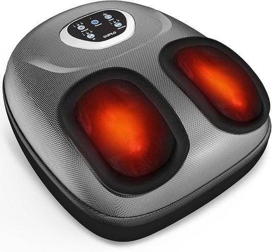 CuPiLo FSA Eligible Foot Massager for Neuropathy, HSA Store Feet Massager with Heat, Vibration & Compression, Deep Kneading for Tired Feet, Birthday Gifts for Women Men（Gray）