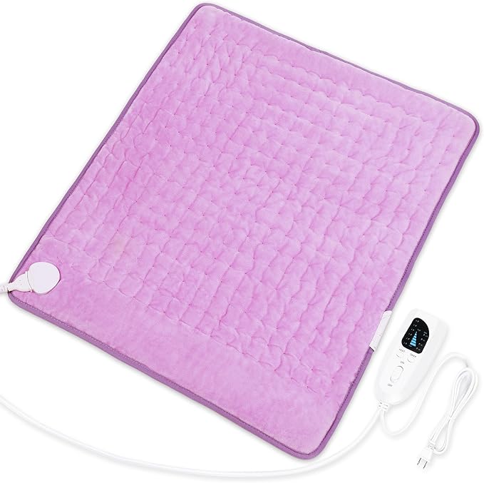 Deepsoon Heating Pad,Electric Heating Pads for Back,Neck,Moist Heating Pad for Abdomen Shoulder Knee Legs,Dry/Moist Heat&Auto Shut Off,Mother's Day Birthday for Men and Women,Light Purple,24x20 Inch