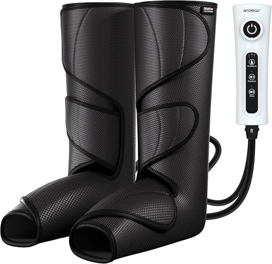 CINCOM Leg Massager for Circulation and Pain Relief, Air Compression Calf Foot Massagers Helpful for Relaxation, Gifts for Mom and Dad (with 2 Extensions)