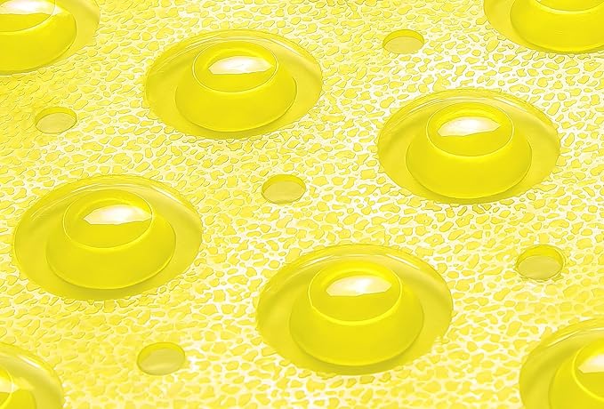 Extra-Long Non-Slip Bathtub & Shower Mat 39”x16” (Smooth/Non-Textured Tubs Only) Safe, Clean, Machine-Washable, Superior Grip&Drainage, Vinyl, Transparent Light Yellow