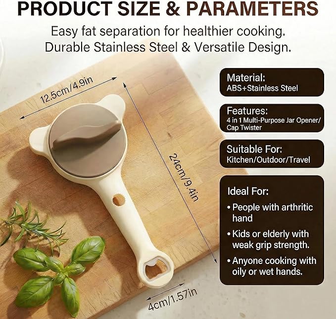 Lid Opener Jar openers for seniors – Stainless Steel Adjustable Lid Remover, Easy Grip Handle Jar Opener for Seniors with Arthritis, Fits Jars, Bottles & Cans, Mothers Day Gifts – New Kitchen Gadgets