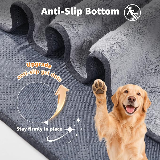 LOOBANI Reusable Pee Pads for Dogs Extra Large,72"x72" Non-Slip Washable Dog Mat 1 Pack, Super Absorbent Whelping Pads, Leak-Proof Dog Playpen Mat for Floor, Bed, Incontinence, Housebreak,Gray