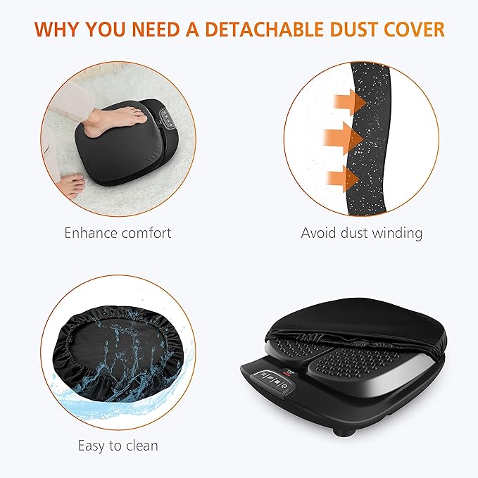 Snailax Foot Massager Machine with Heat,Remote Control, Adjustable Vibration Feet Massager Machine Increased Blood Circulation,Plantar Fasciitis, Stress, Gifts for Mom, Wife (Black)
