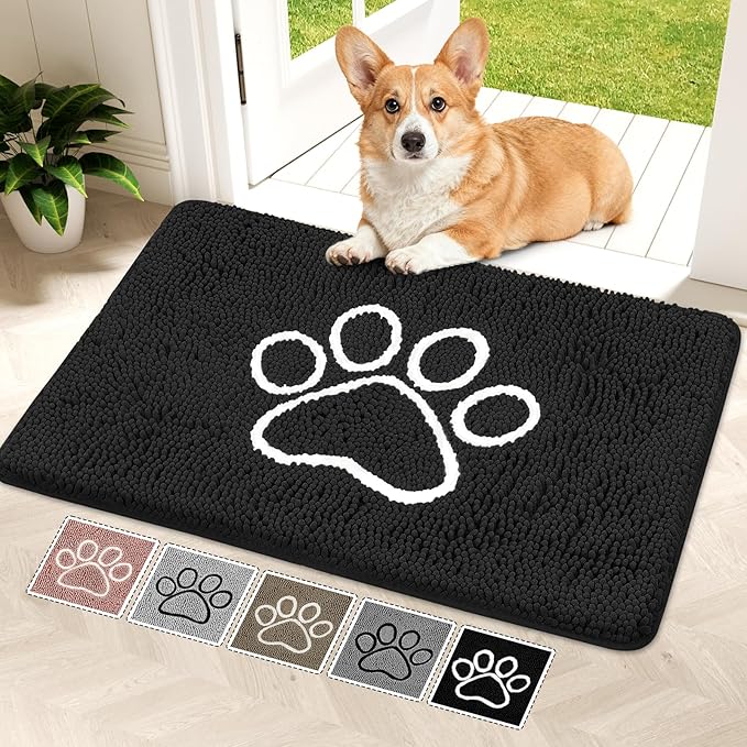 Bcoimo Super Absorbent Dog Door Mat, 36"*24" Anti Slip Mat for Muddy Paws, Pet Rugs for Dirty Paws Washable that Absorbs Moisture and Dirt, for Dog Cage and Pet Resting Carpet