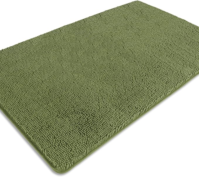 Bathroom Rugs 36 x 60 Inch – Extra Large Bath Mat | Absorbent and Washable Thick Chenille Bath Rugs Non-Slip Runner Rug for Bathroom, Shower, Tub(Sage)