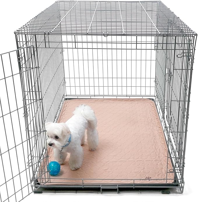 Paw Inspired Washable Crate Liners for Dogs (2 Pack), Leakproof, Non-Slip Pee Pads for 48 Inch Kennels, Reusable Puppy Pads for Potty Training, Whelping, Waterproof Mat (47x29 Inch, Pack of 2)