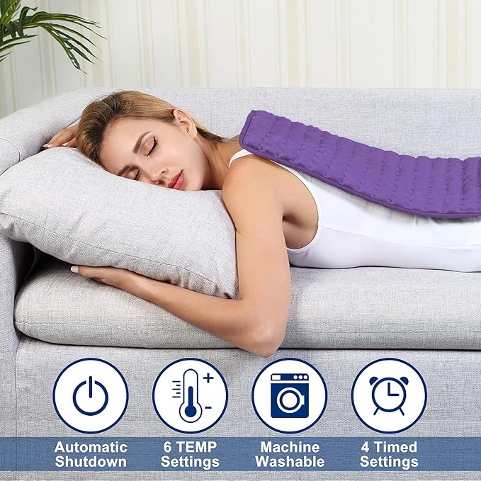 Electric Heating pad for Back Neck Shoulder Knee Arms Legs- Electric Heat Pads with 6 Heat Settings & Auto Shut Off &Dry/Moist Heat Heating Pad for Birthday Mother Father Girl Men Women