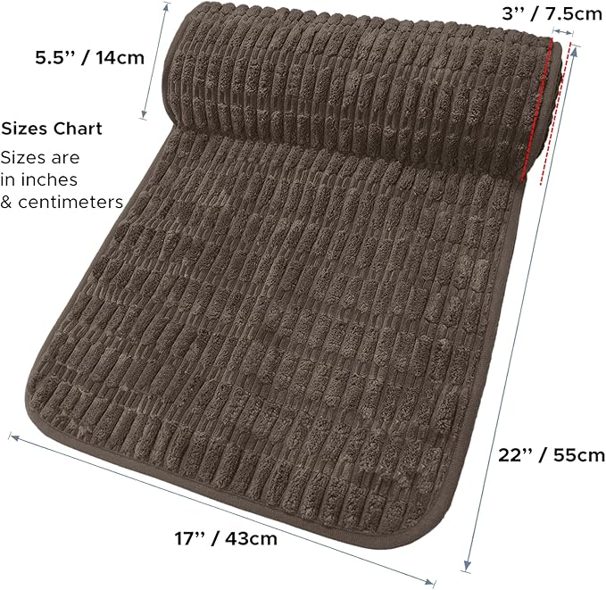 Memory Foam Headrest Pillow for Neck Pain Relief & Cervical Support - Ergonomic Neck Cushion for Office Chair, Car, Recliner, Sofa - Breathable & Pressure Relief(Brown, 17" W x 2.7" D)