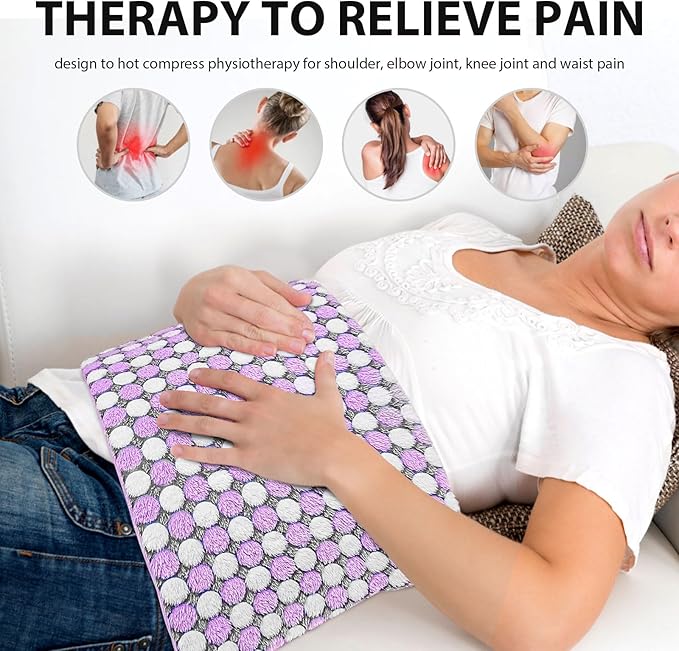 Pasonio Full Weighted Electric Heating Pad for Back Pain, Cramps, Relief - Auto Shut Off - 2.3lb Heat Pad with Moist & Dry Heat Therapy Options - Hot Heated Pad - (XL 12"x24") - PYQ0Z