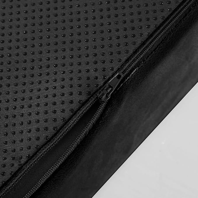 HOMBYS Wedge Recliner Seat Cushion for Long Sitting Chair, Cushion for Elderly Esay to Get Up,5" Thick 20"x20" Large Pressure Relief Seat Cushion for Recliner, Office, Car, Velvet & Foam, Black