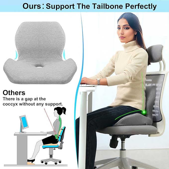 Back and Seat Cushion, Hemorrhoid Pillows for Sitting,Donut Pillow for Tailbone Pain,Cushion Lab Seat Cushion,Office Chair Cushions for Back and Butt Support