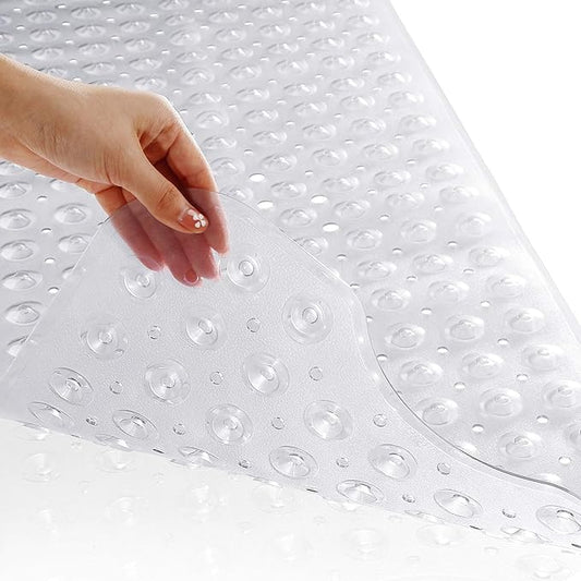 Yimobra 2-Pack Shower Mat Bathtub Mat Non Slip 40 x 16, Bath Mat for Tub Floor with Big Suction Cups and Drain Holes, Machine Washable Shower Mats for Inside Shower, Phthalate Latex Free, Clear