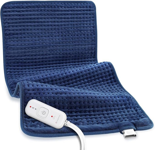 Comfytemp Extra Large Heating Pad for Back & Period, 33''x 17'' King Size FSA Eligible Pack, Birthday Gifts for Women Men Mom Dad & Mother Day Gift, HSA Electric XL Heat Wrap for Body, Washable, Blue