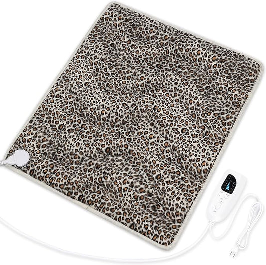 Deepsoon Heating Pad,Electric Heating Pads for Back,Neck,Moist Heating Pad for Abdomen Shoulder Knee Legs,Dry/Moist Heat&Auto Shut Off,Mother's Day Birthday for Men and Women,Leopard Print,24x20 Inch