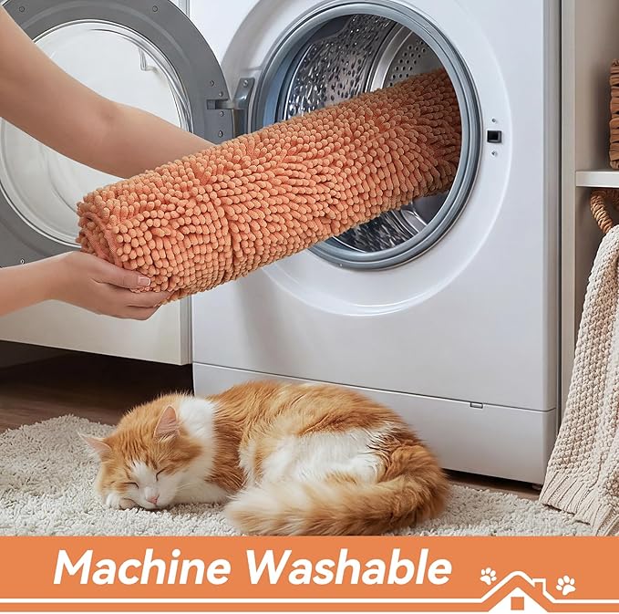 Bcoimo Super Absorbent Cat Door Mat, 24"*17" Anti Slip Mat for Muddy Paws, Pet Rugs for Dirty Paws Washable that Absorbs Moisture and Dirt, for Cat Cage and Pet Resting Carpet