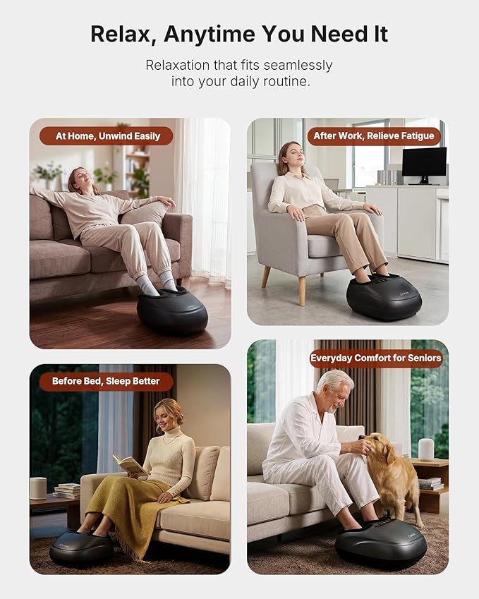 KNQZE Shiatsu Foot Massager with Heat, Compression, Deep Kneading Foot Massage for Plantar Fasciitis Relief, Remote Control, Multi Massage Modes, Auto Shut-Off Timer, FSA Eligible, Mothers Day Gifts