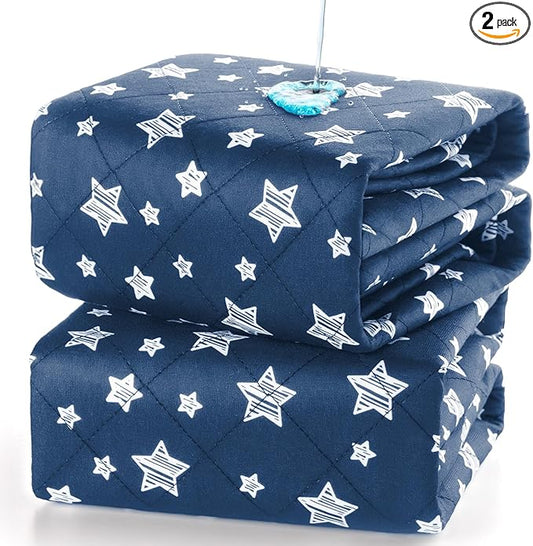 Waterproof Bed Pads Washable, Absorbent Chuck Pads for Incontinence, Washable Pee Pads for Dogs, Waterproof Mattress Protector for Seniors, Bedwetting Kids, Hospitals, Pets, 34"x76" 2 Pack