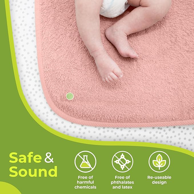 PeapodMats Bedwetting & Incontinence Waterproof Bed Mat - Reusable Underpad. Secure Placement & Breathable. Washable. Enviro Friendly 3x3 (Peach/Pink) Mattress Protector & Pee Pad for Kids & Adults